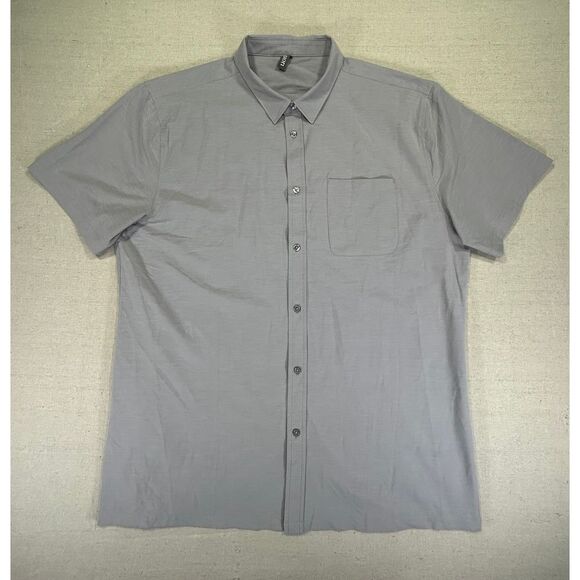 VOIRI Men's XXL‎ Shirt Short Sleeve Bridge Button Down Pocket Grey NWOTs - Picture 1 of 9